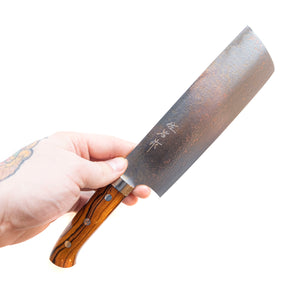 Takeshi Saji Rainbow Damascus Nakiri 165mm